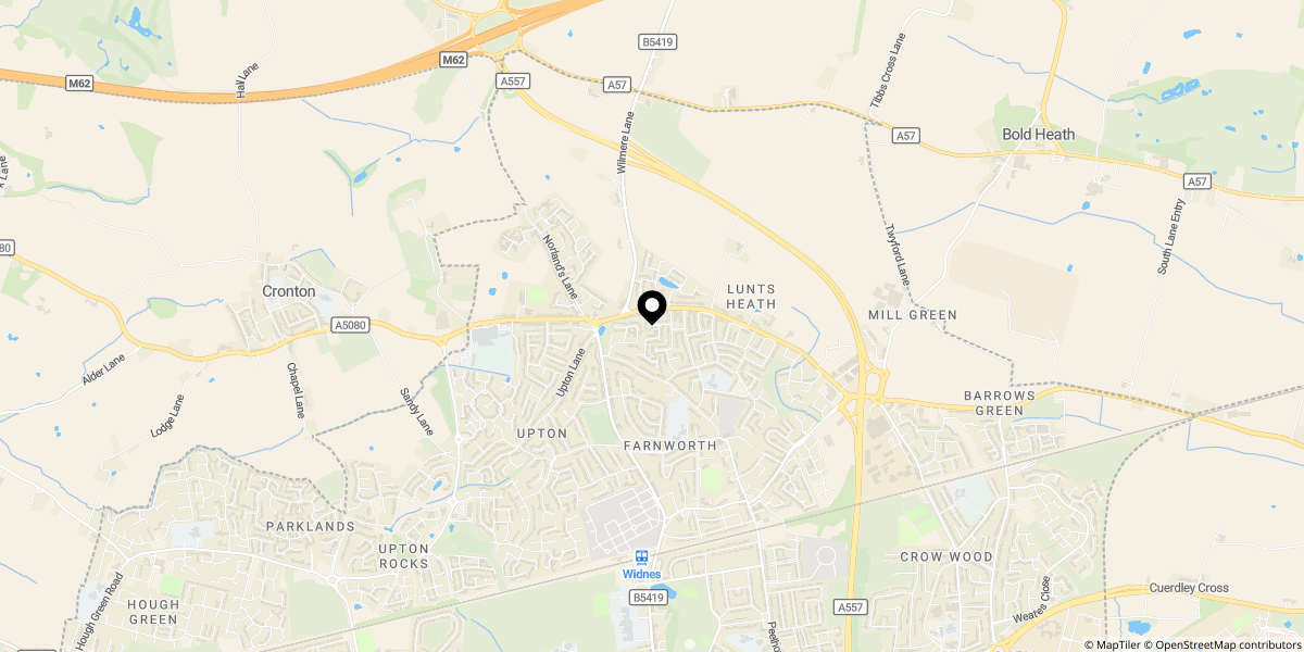 Approximate location of Farndale, Widnes WA8 9JL