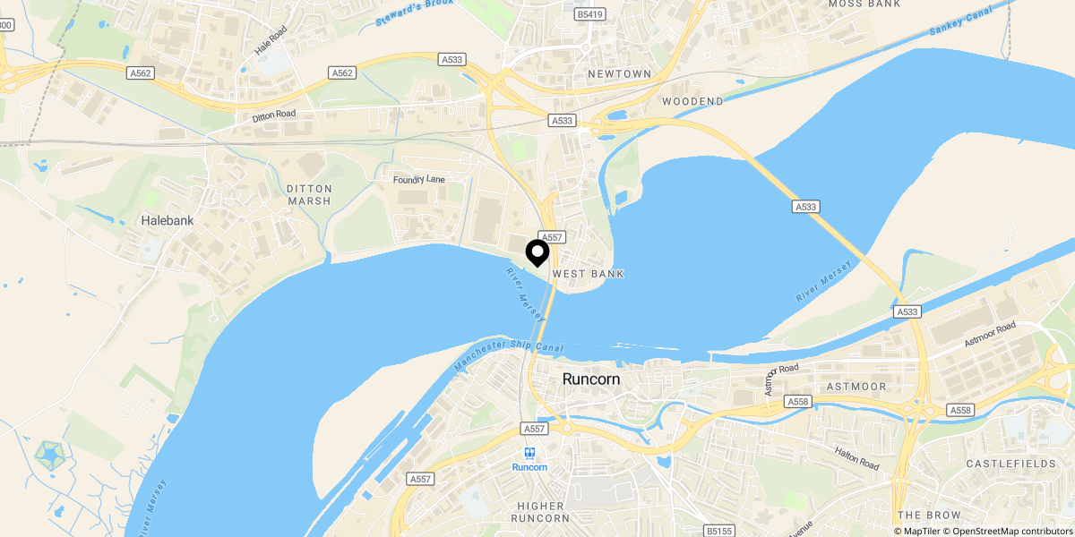 Approximate location of Irwell Street, Widnes WA8 0EP