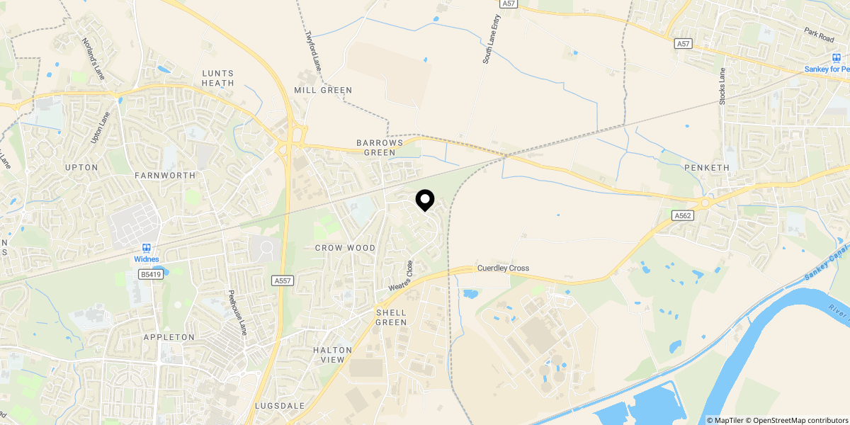 Approximate location of Coulton Road, Widnes WA8 3DX