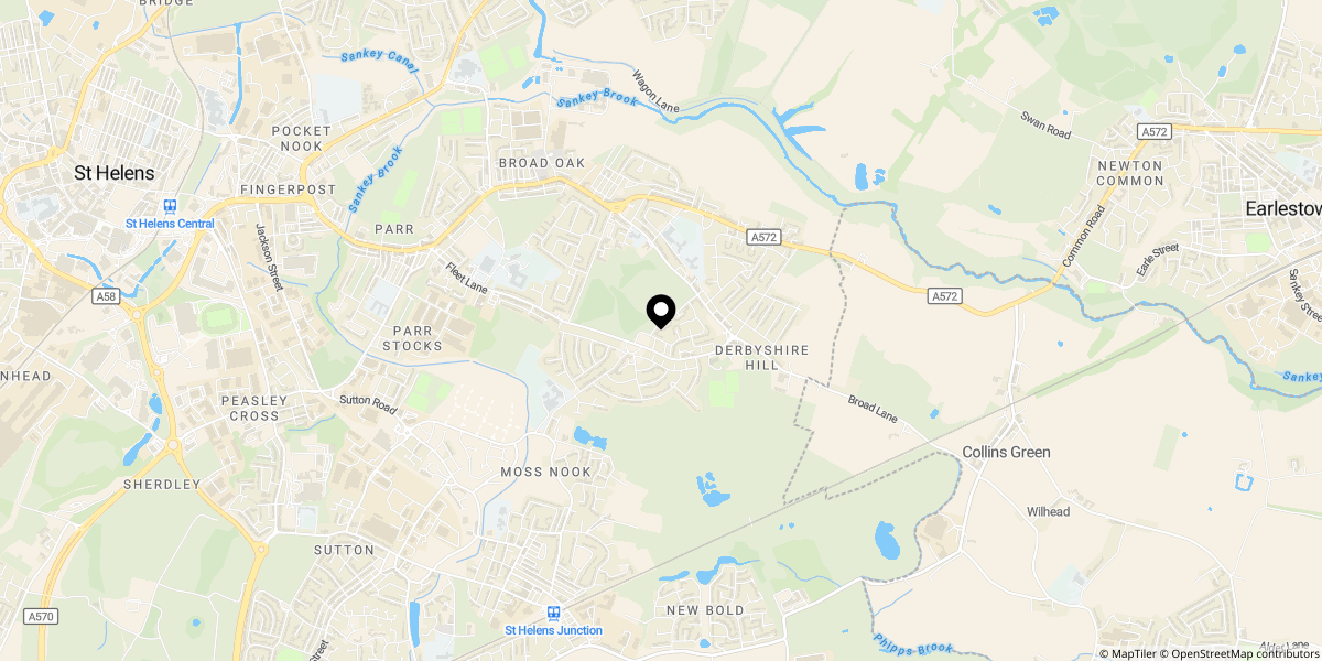 Approximate location of Concourse Way, St. Helens, WA9 3QJ