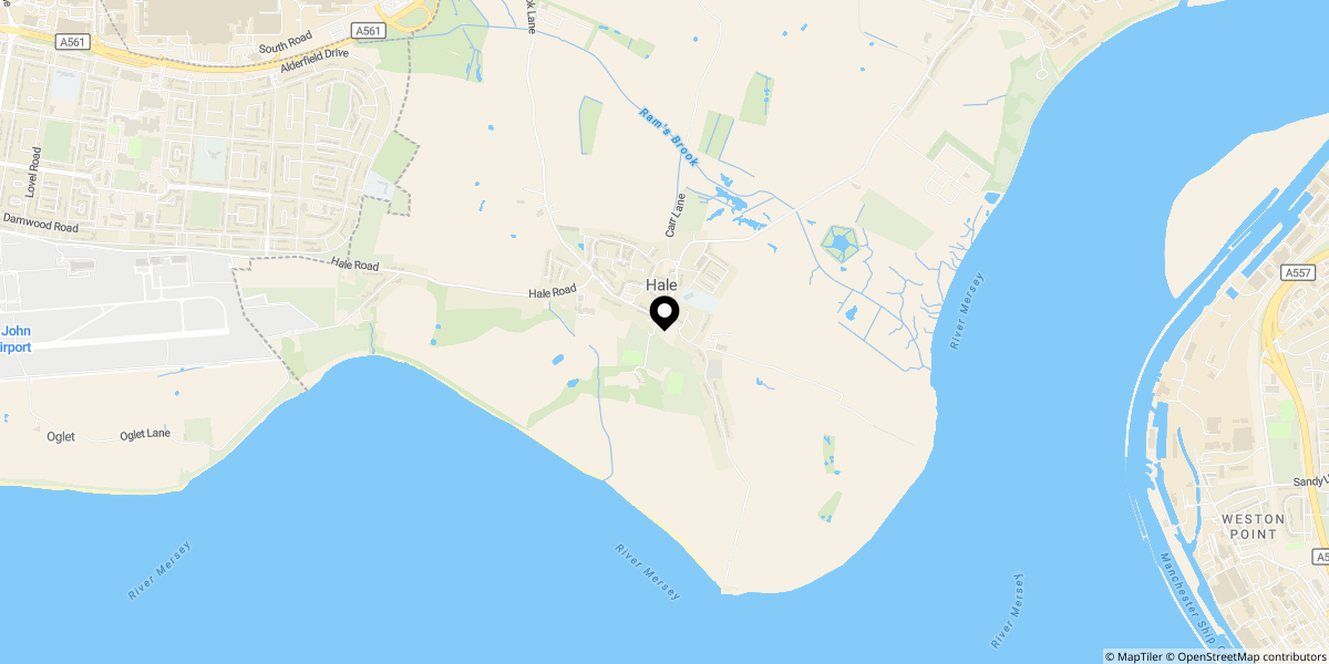 Approximate location of Lennon Cottage, Pepper Street, Hale Village, Liverpool, L24 4BB