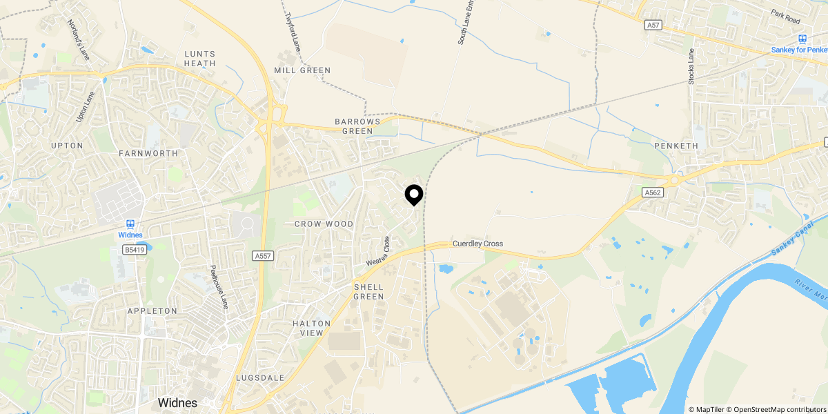 Approximate location of Somerford Walk, Widnes WA8 3EU