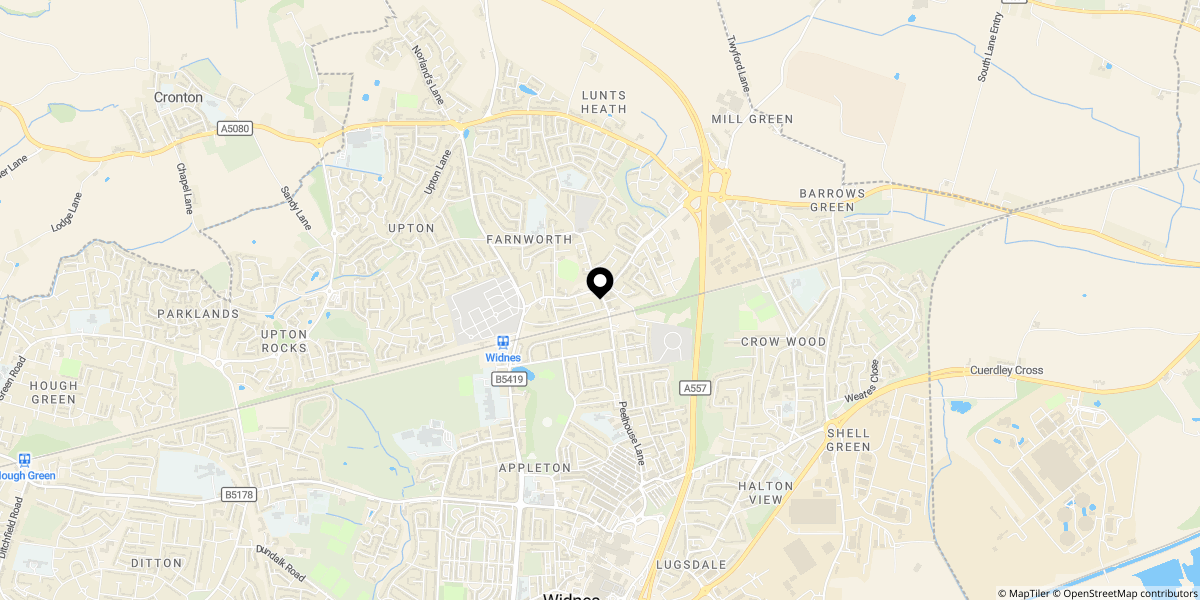 Approximate location of Gloucester Road, Widnes WA8 9UE