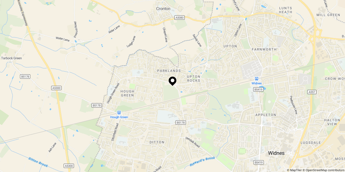 Approximate location of Moyles Close, Widnes, WA8 9ZX