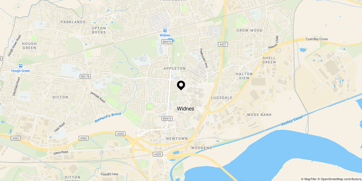 Approximate location of Deirdre Avenue, Widnes WA8 6PA