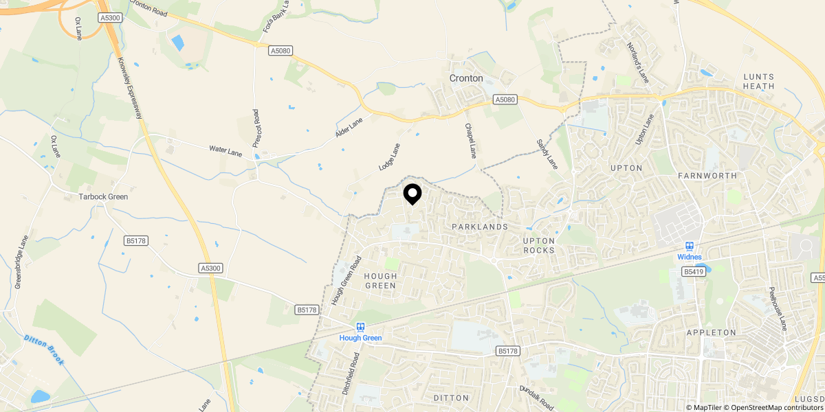 Approximate location of Lea Cross Grove, Widnes, WA8 4FG